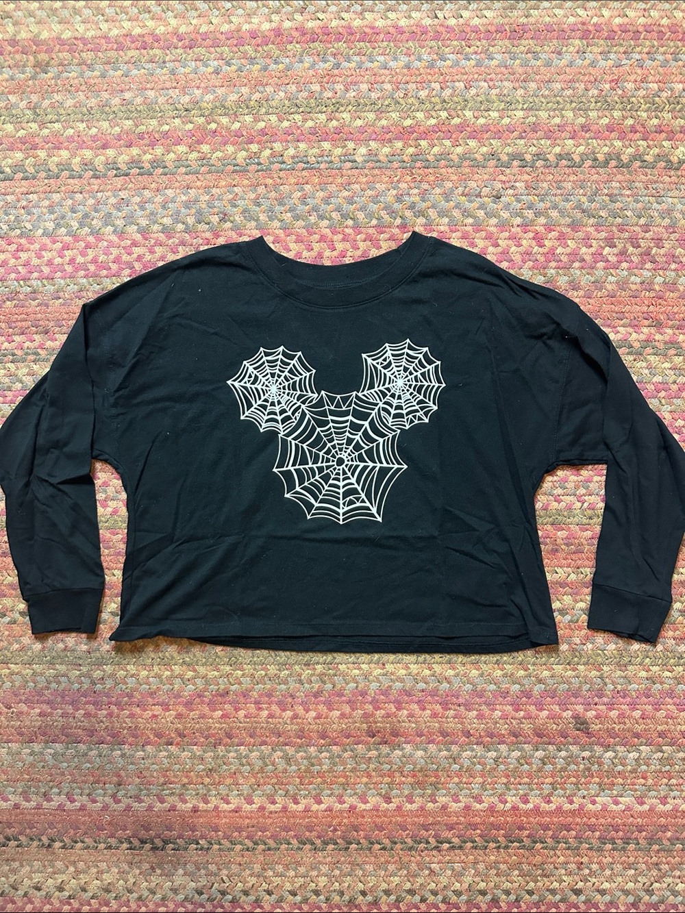Black Long-Sleeve Spiderweb Graphic Tee - Women